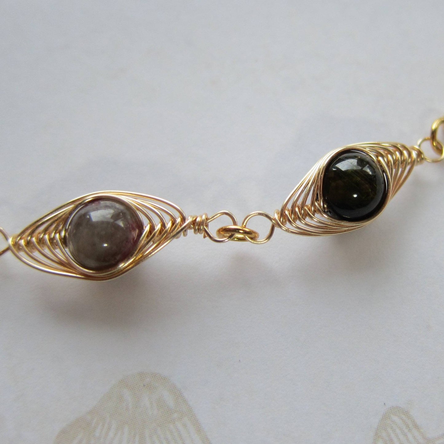 Candy Tourmaline Herringbone Necklace