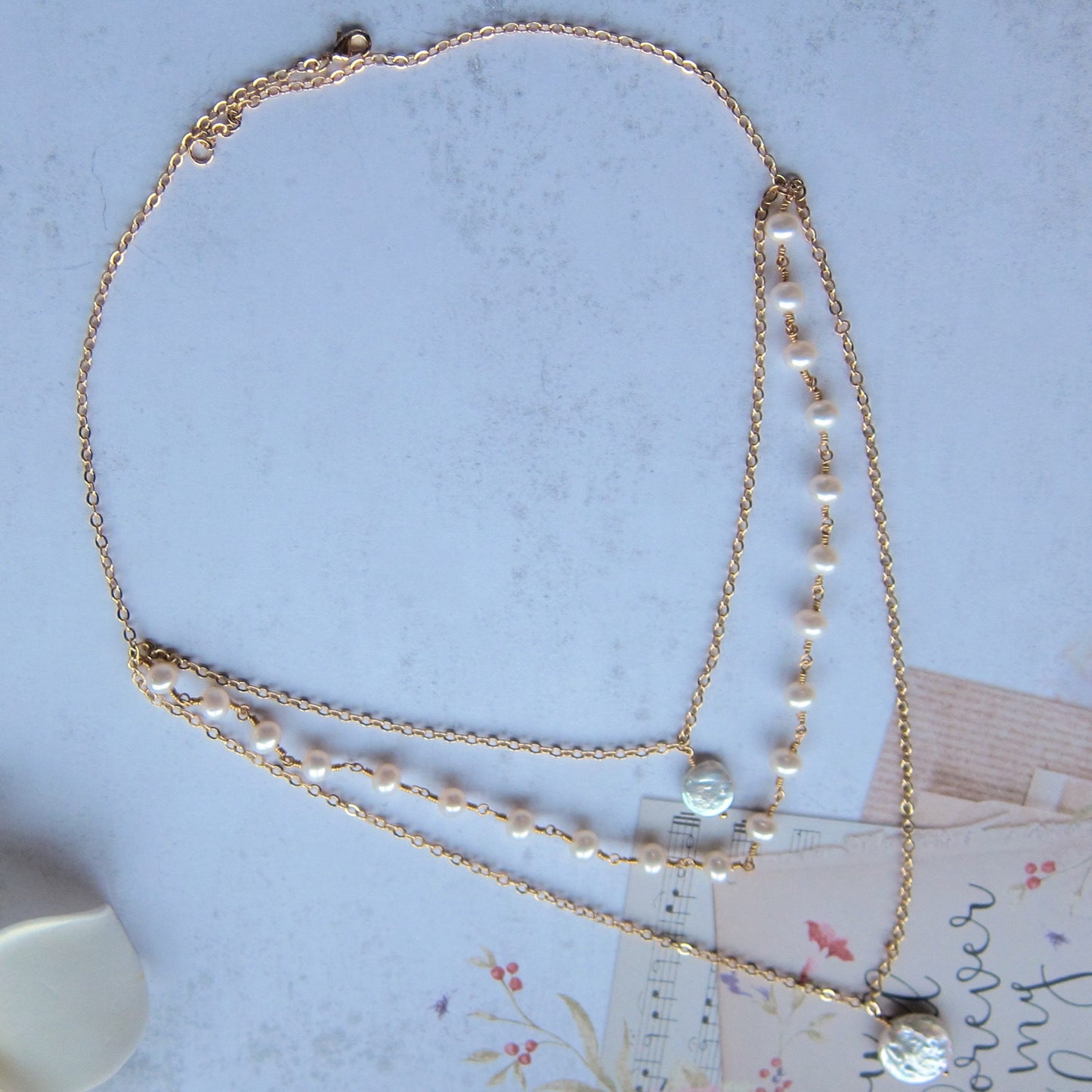 3 Layers Fresh Water Pearl Necklace