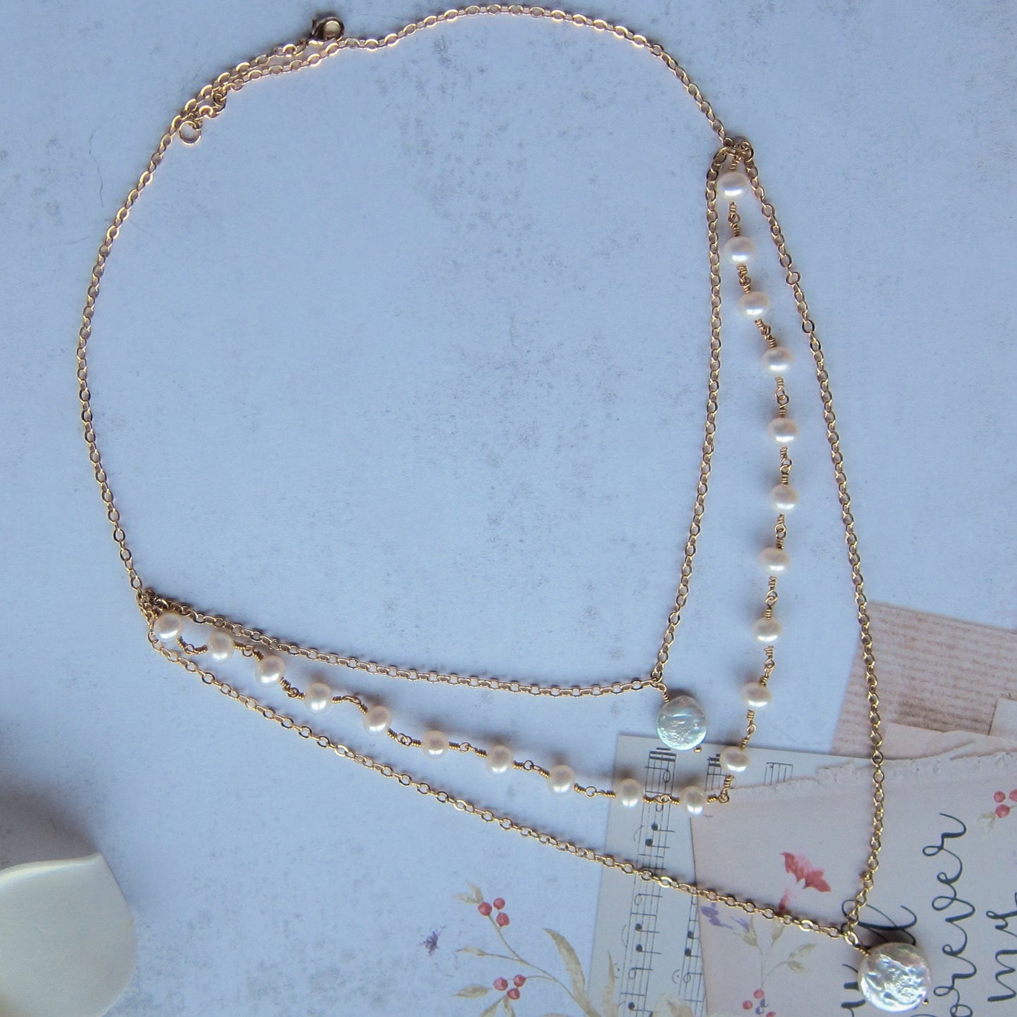 3 Layers Fresh Water Pearl Necklace