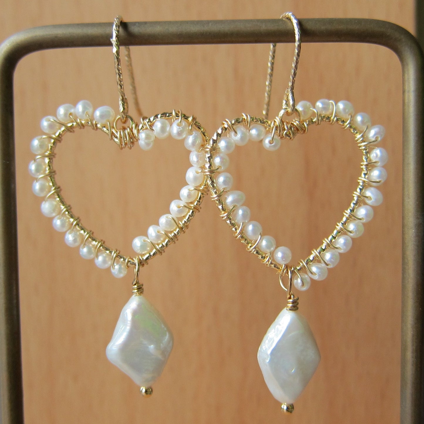 Fresh Water Pearl Heart Earrings