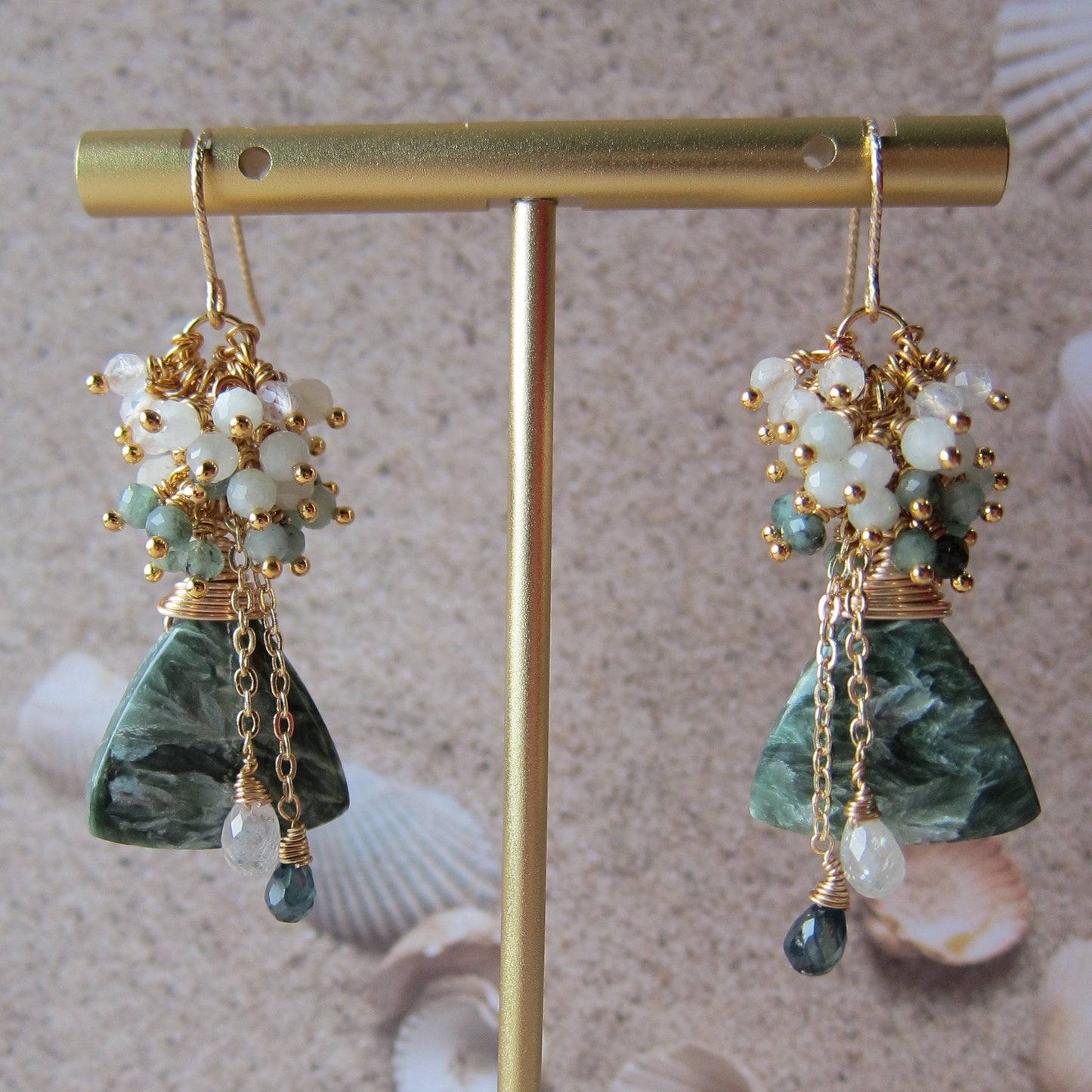 Sepahinite Cluster Gemstone Earrings