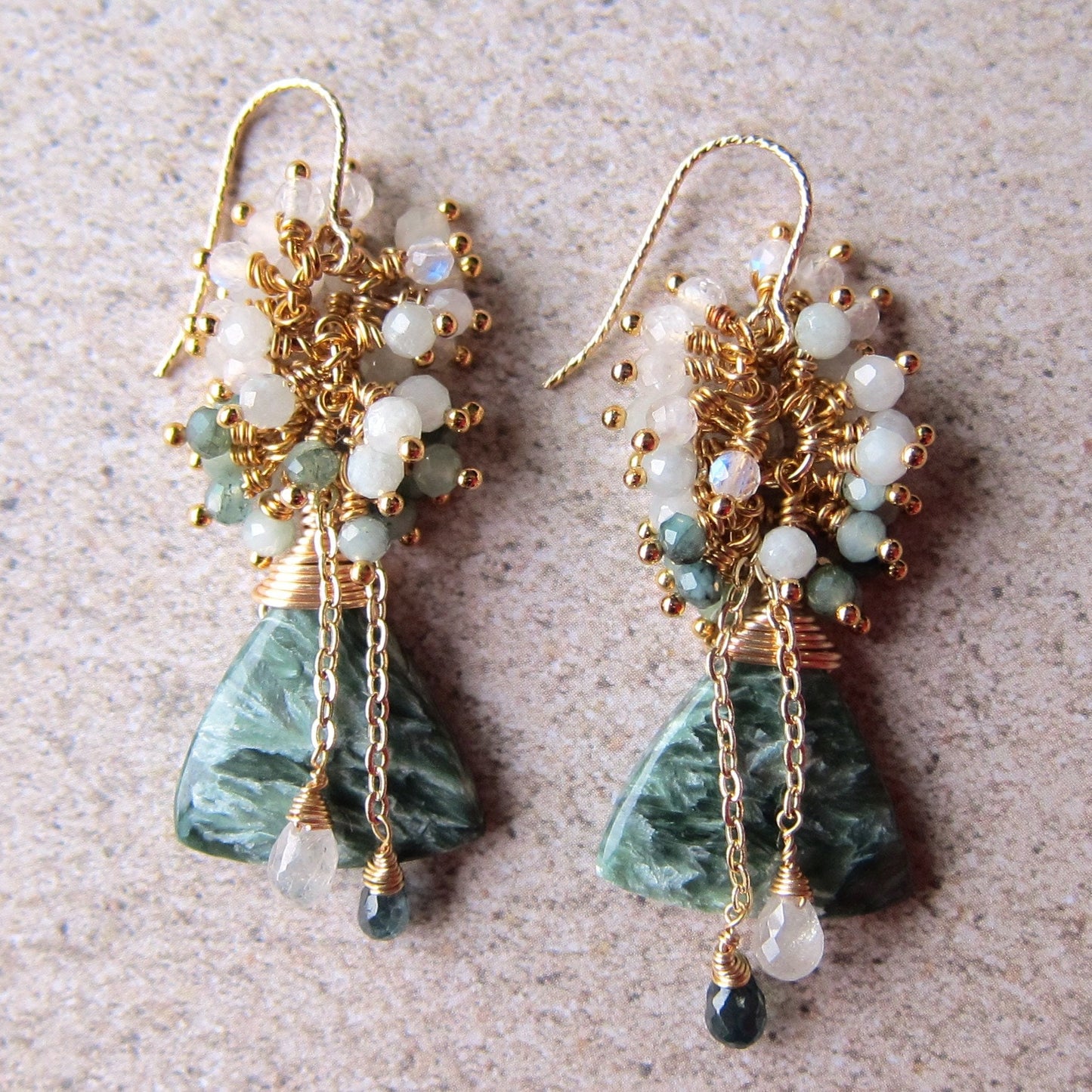 Sepahinite Cluster Gemstone Earrings