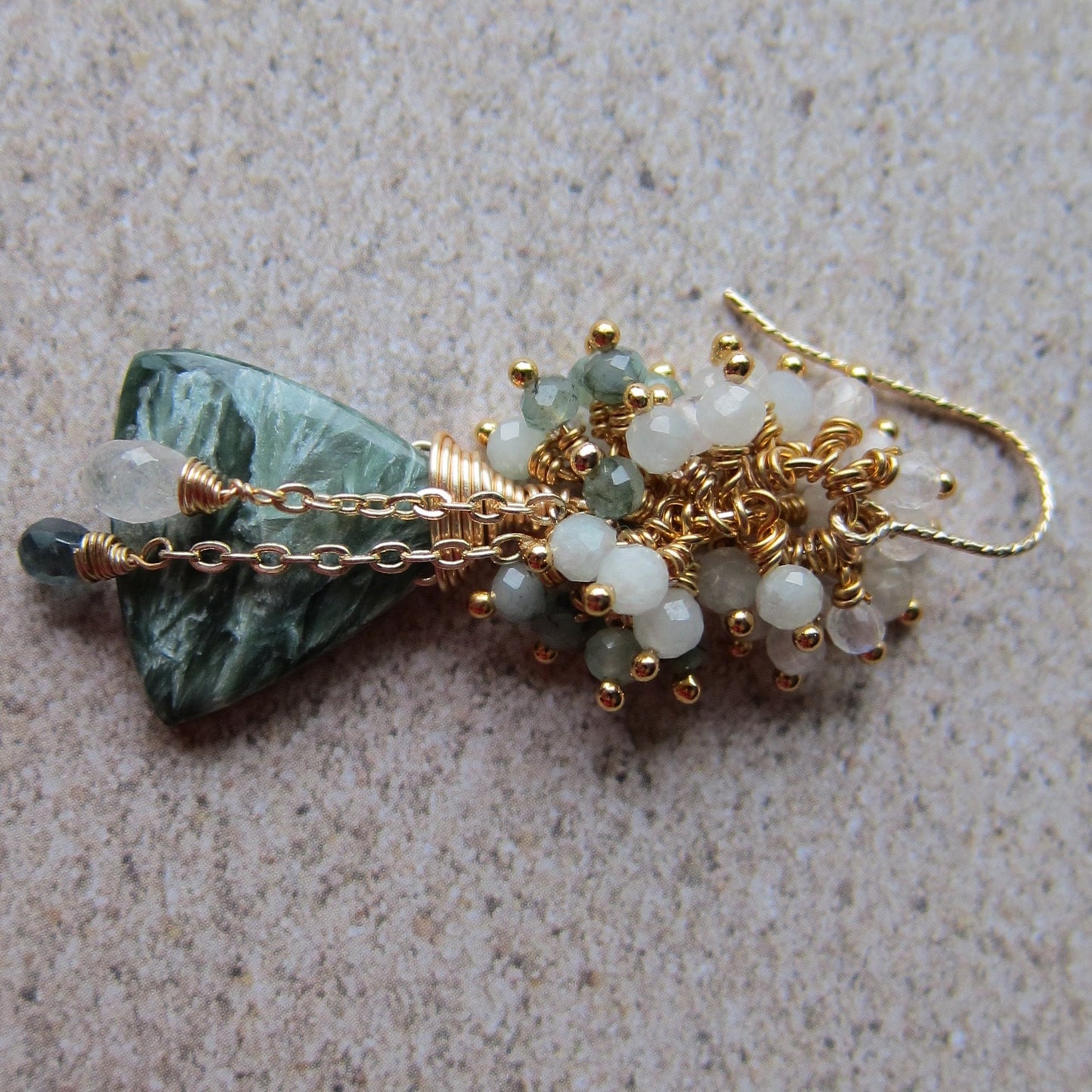 Sepahinite Cluster Gemstone Earrings