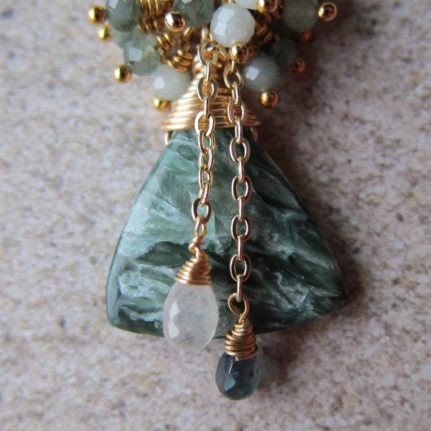 Sepahinite Cluster Gemstone Earrings