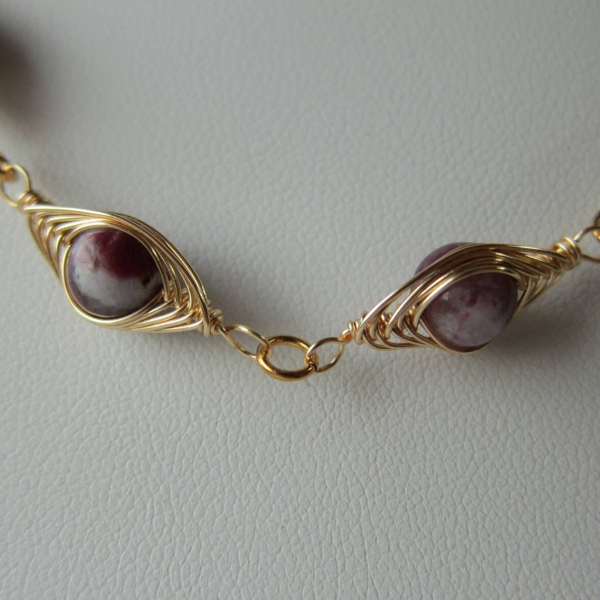 Candy Tourmaline Herringbone Necklace