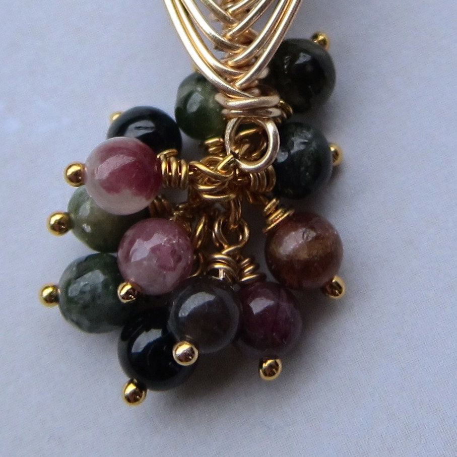 Candy Tourmaline Cluster Earrings