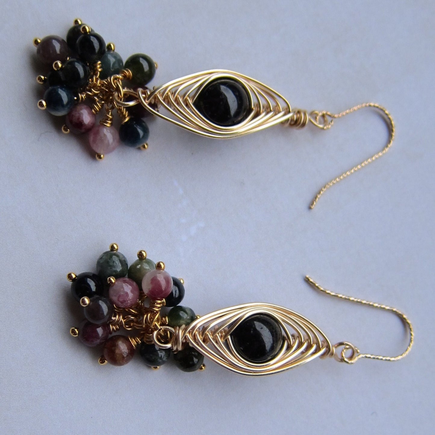 Candy Tourmaline Cluster Earrings