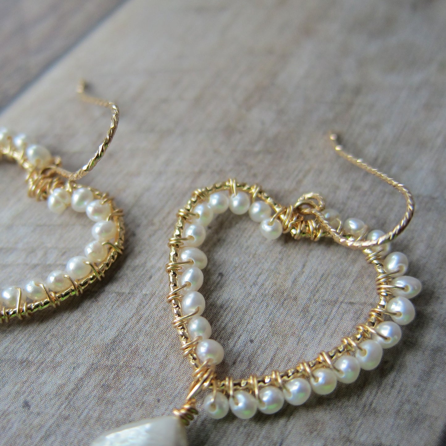 Fresh Water Pearl Heart Earrings