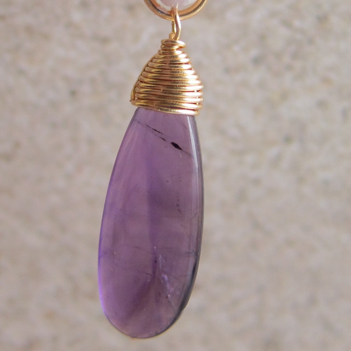 Amethyst Heart Loops Earrings