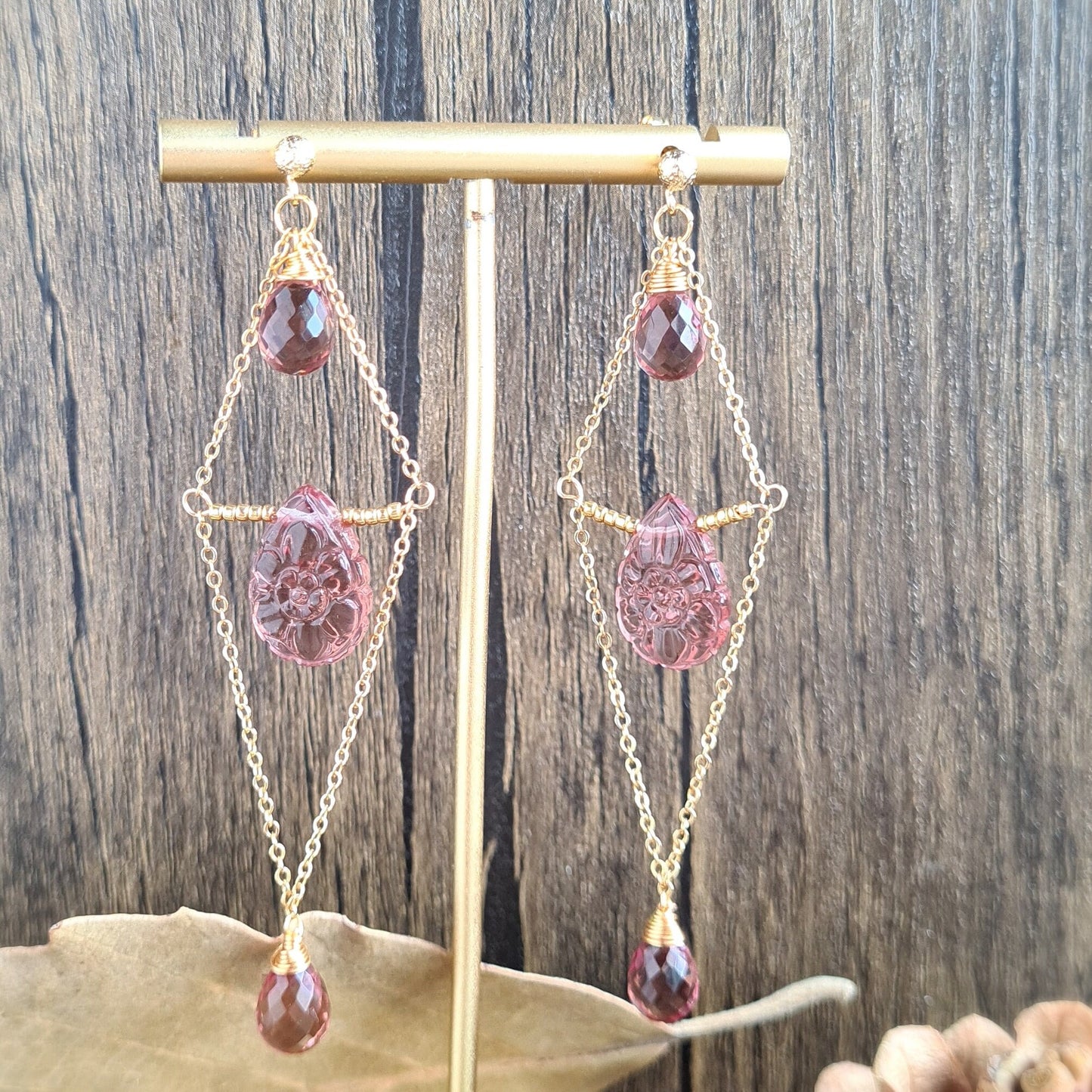 Triple Alexandrite Gemstone Earrings