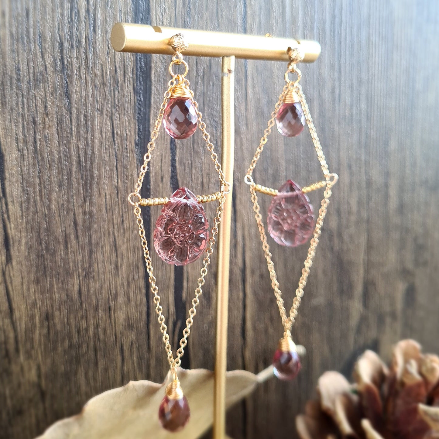 Triple Alexandrite Gemstone Earrings