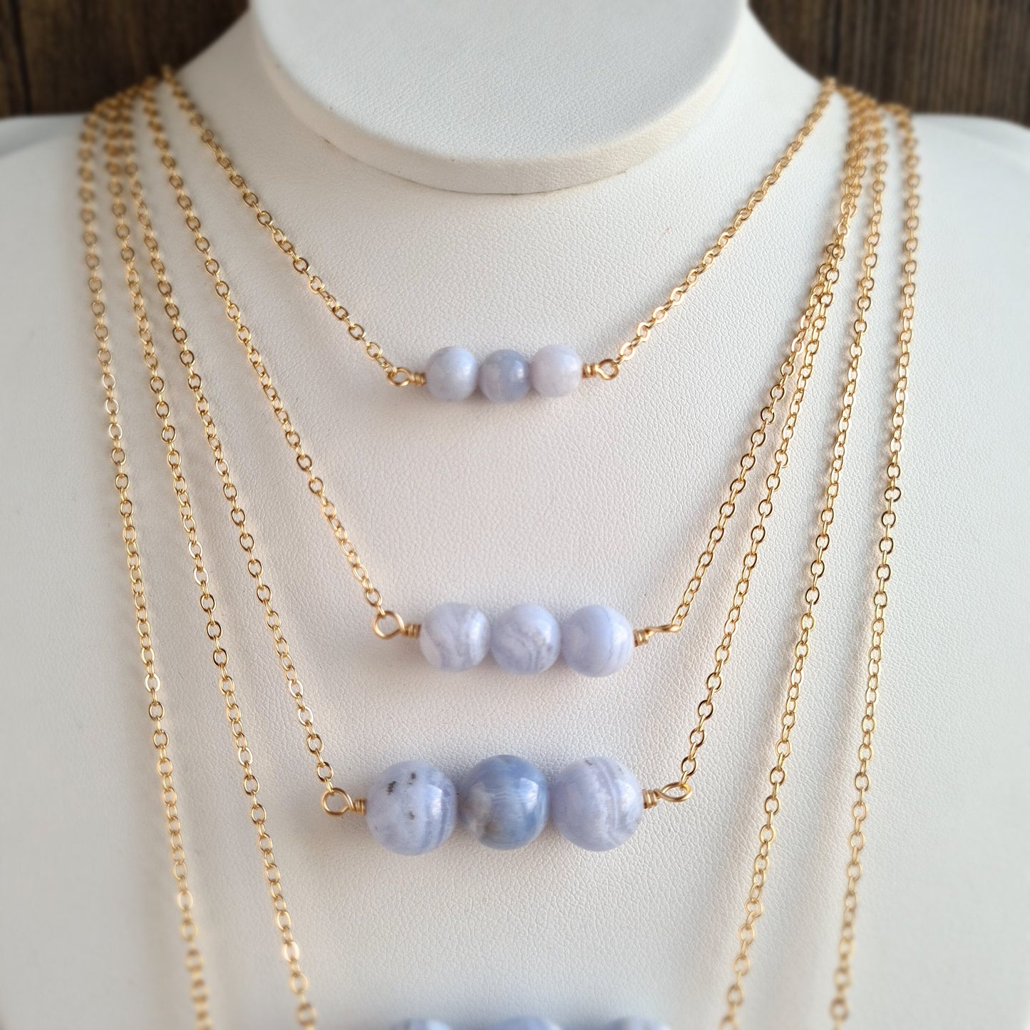 Blue Lace Agate Multi Layer Necklace