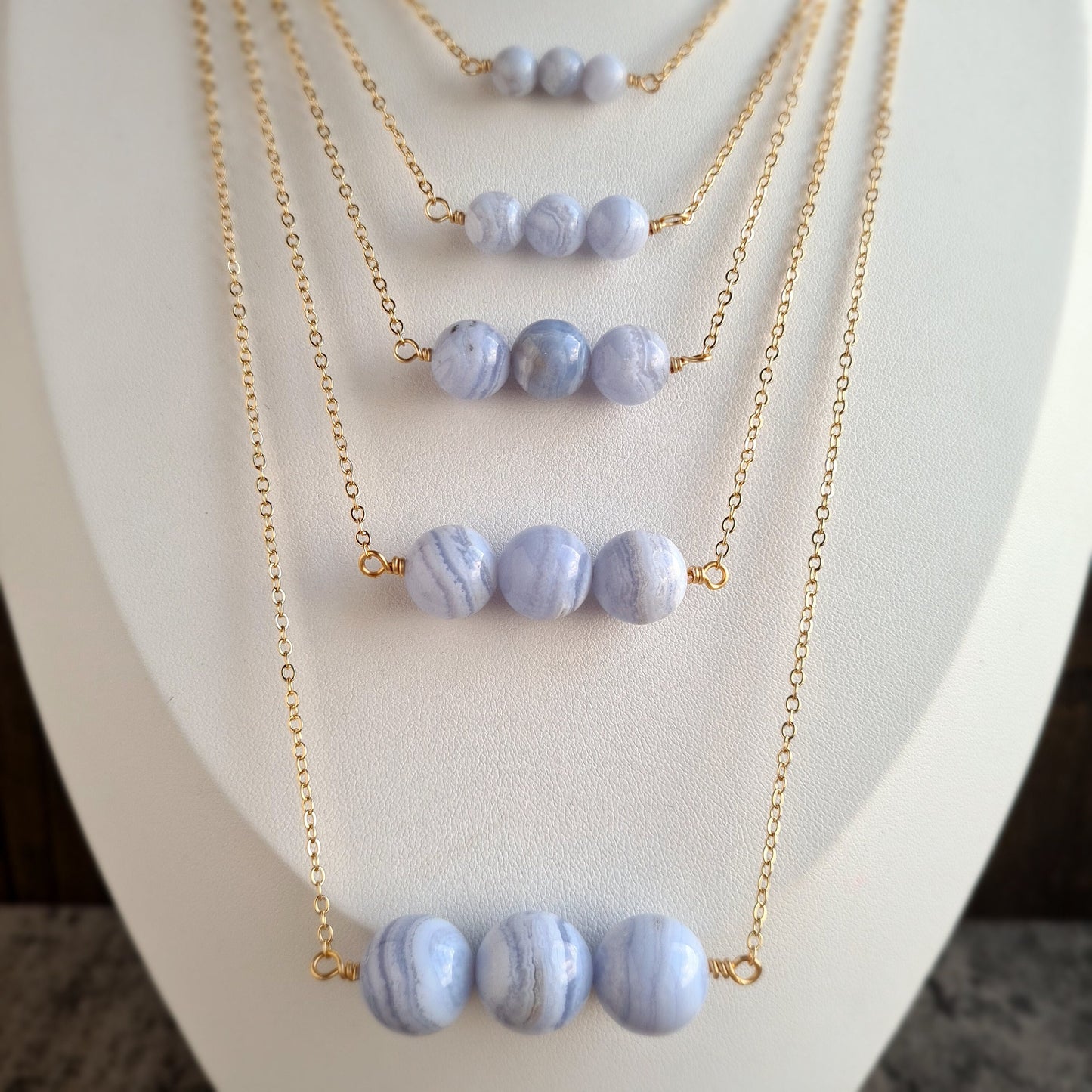 Blue Lace Agate Multi Layer Necklace