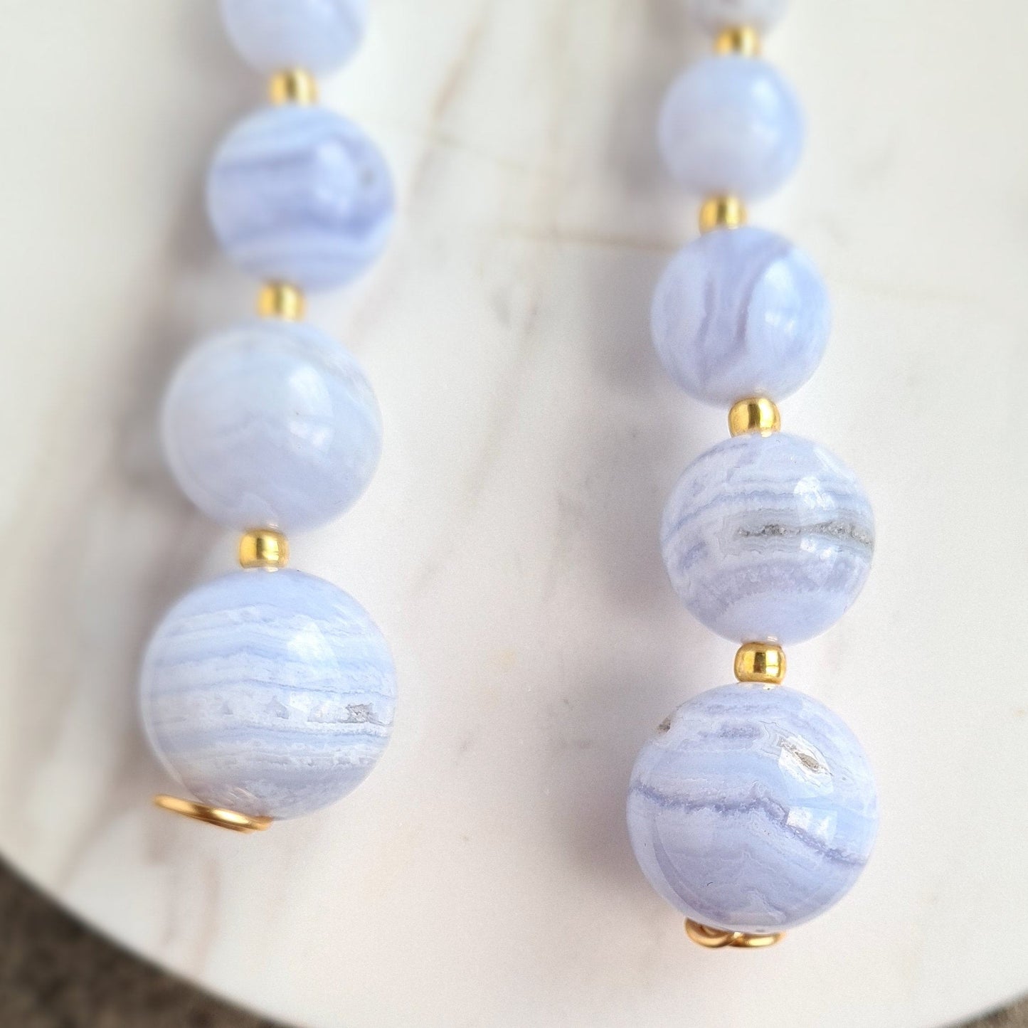 Gradual Blue Lace Agate Earrings