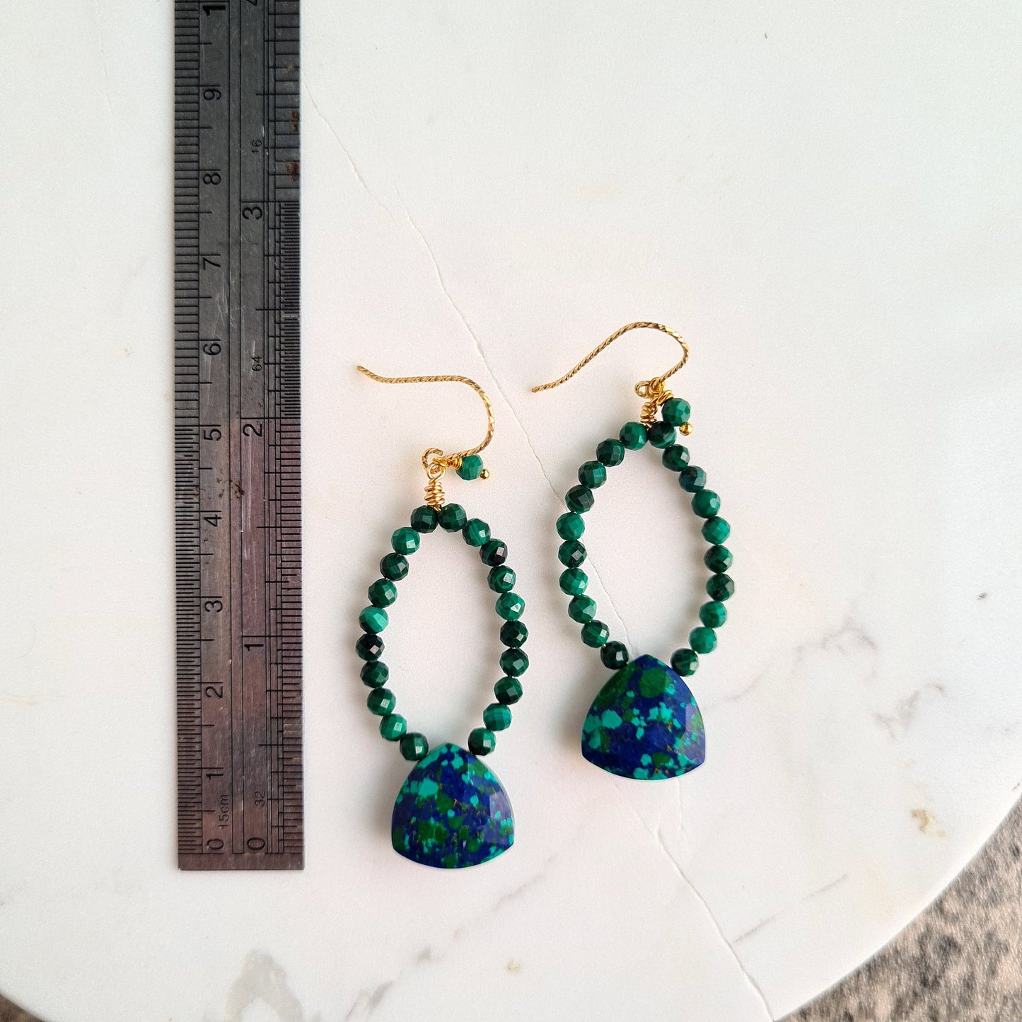 Azurite Malachite Gemstone Earrings