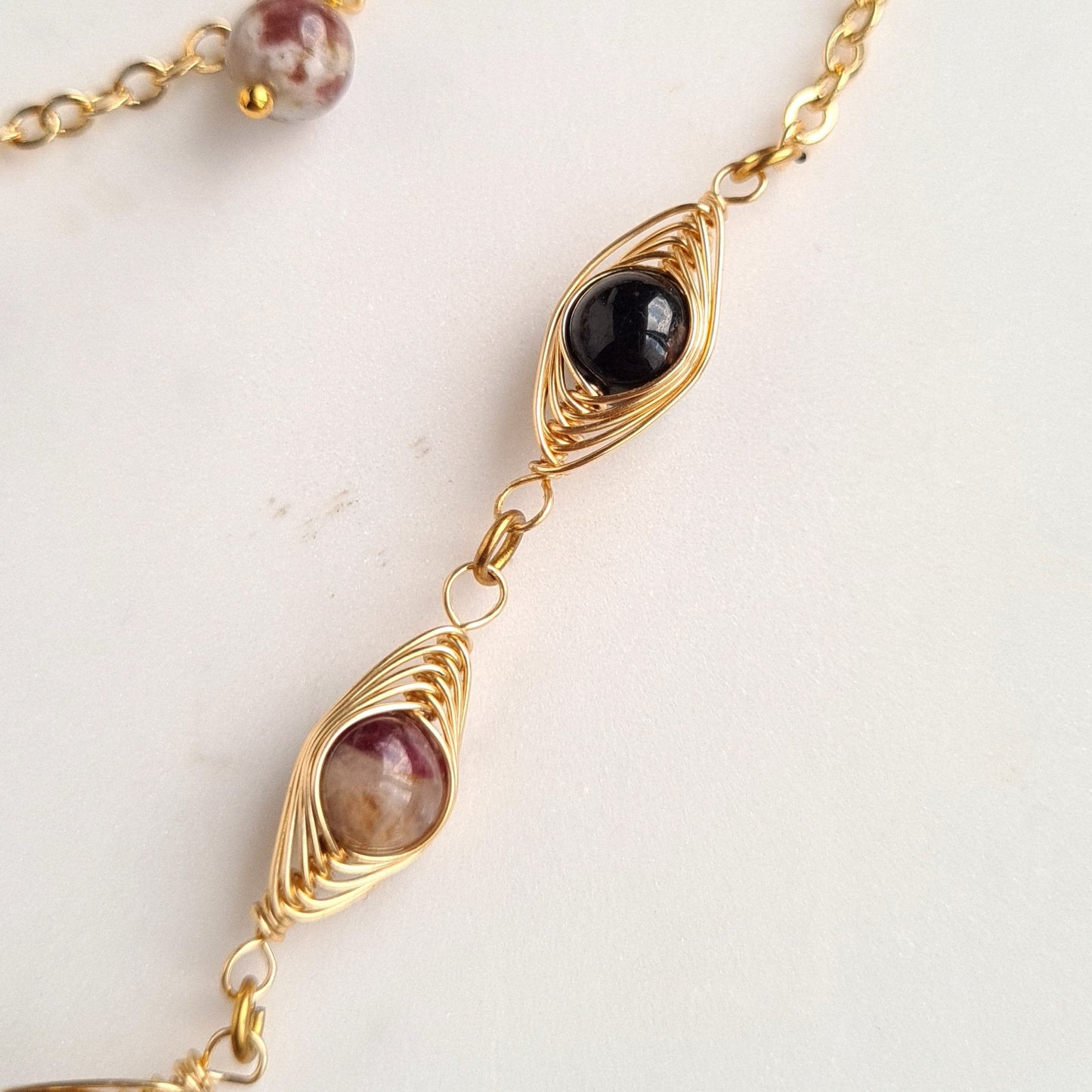 Candy Tourmaline Multi Layer Gemstone Necklace