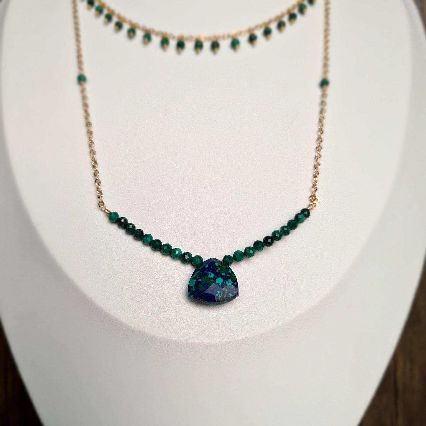 Azurite Malachite Double Layer Necklace