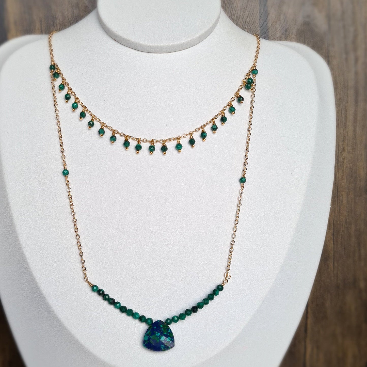 Azurite Malachite Double Layer Necklace