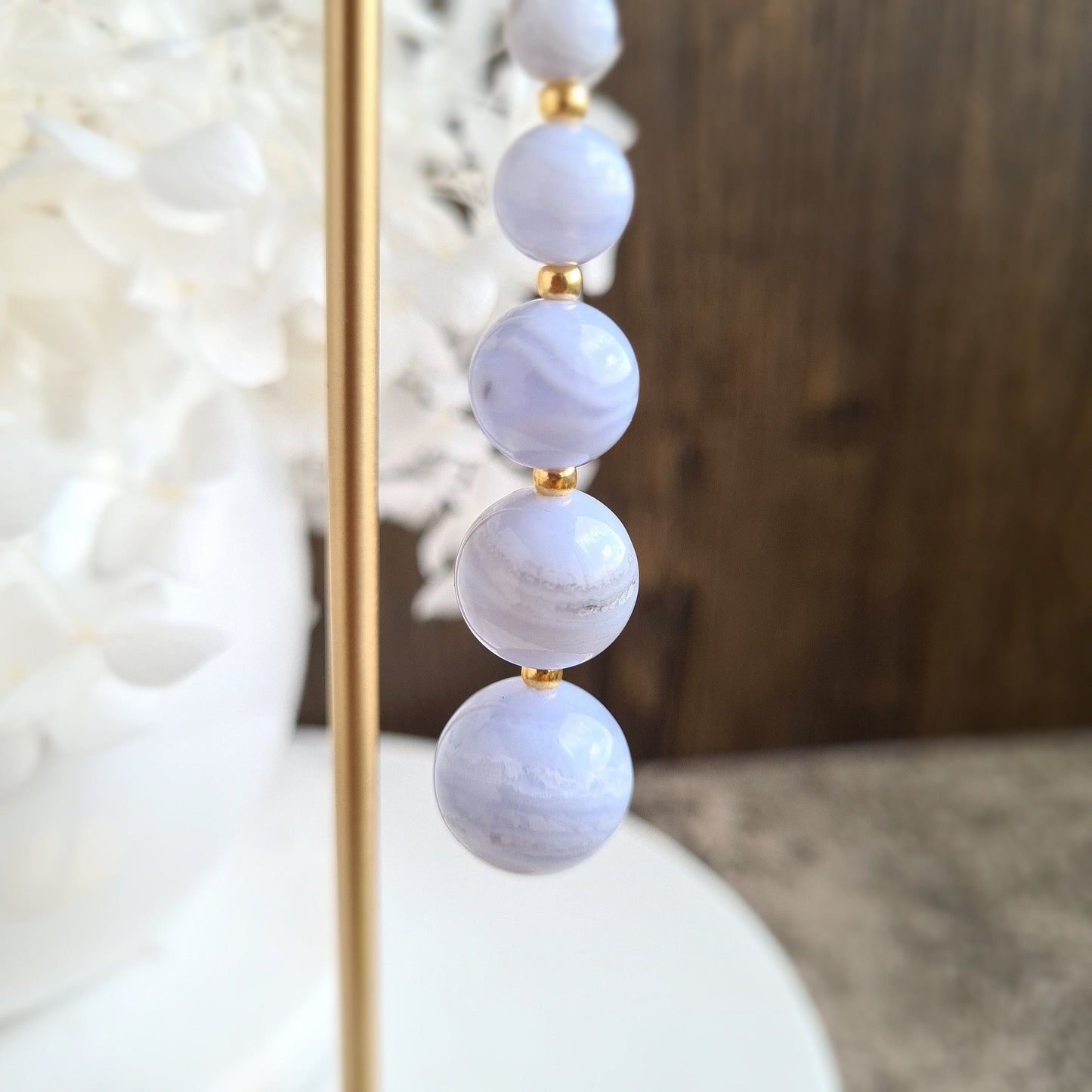 Gradual Blue Lace Agate Earrings