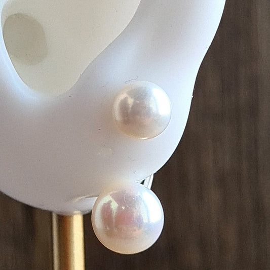 Double Fresh Water Pearl Ear Stud