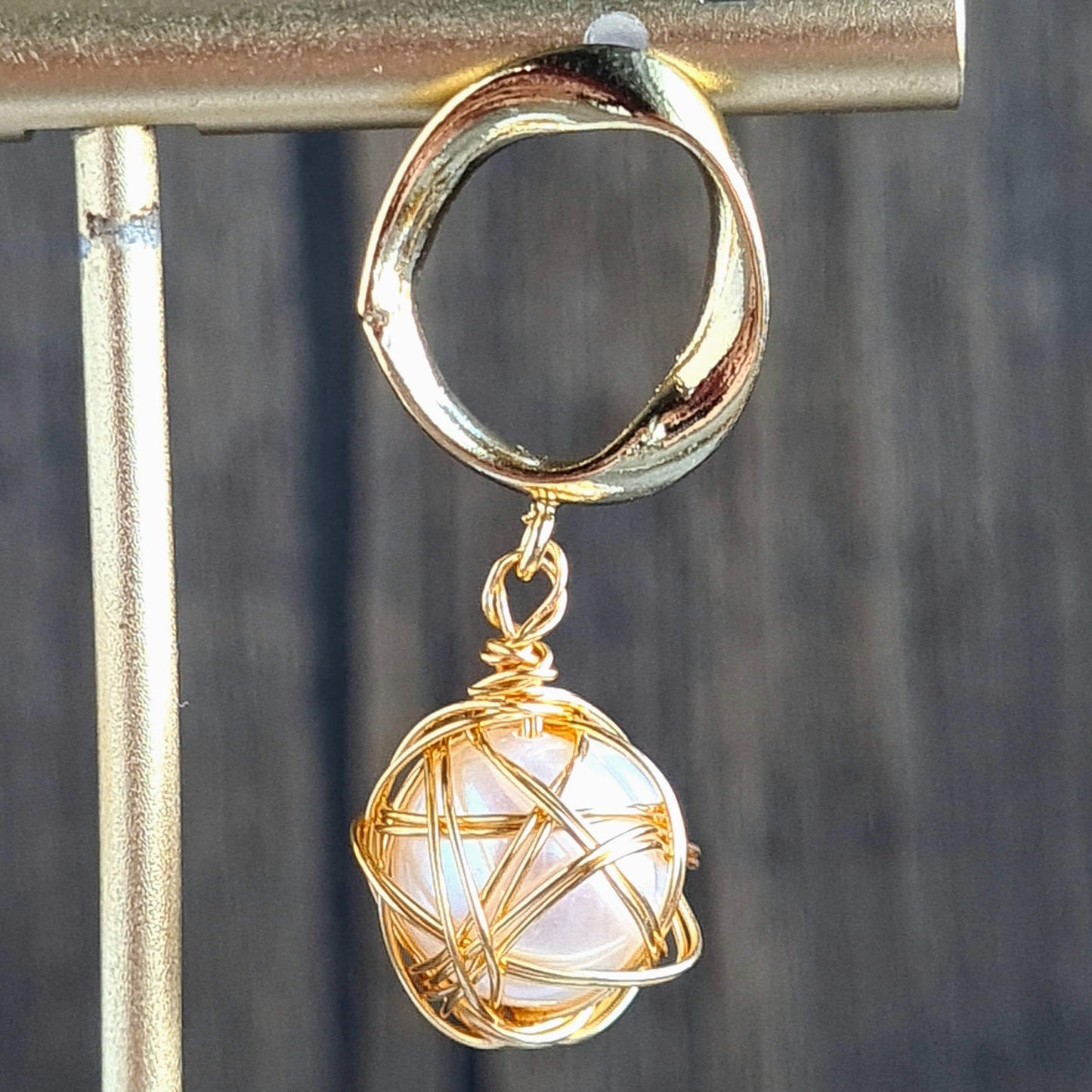 Fresh Water Pearl wire wrapped Earrings