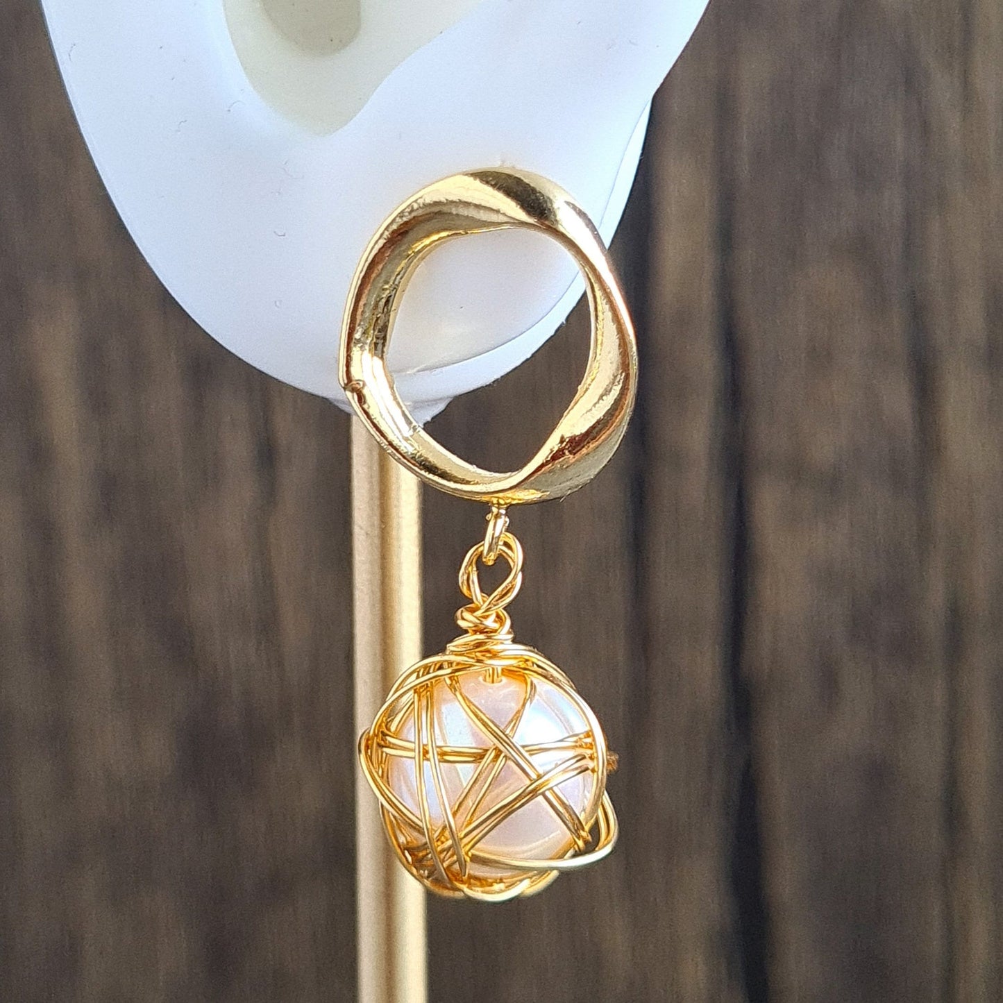 Fresh Water Pearl wire wrapped Earrings