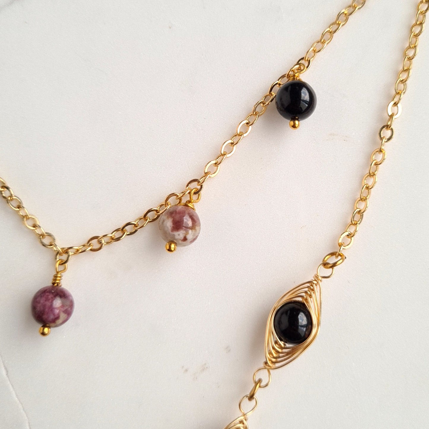 Candy Tourmaline Multi Layer Gemstone Necklace