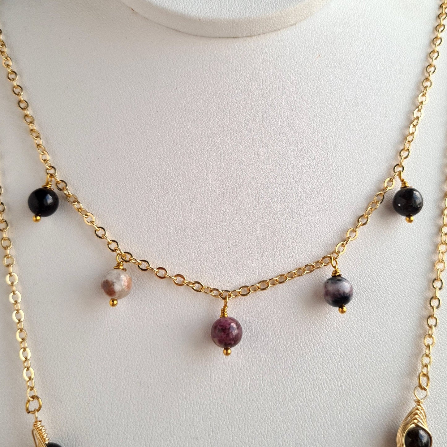 Candy Tourmaline Multi Layer Gemstone Necklace
