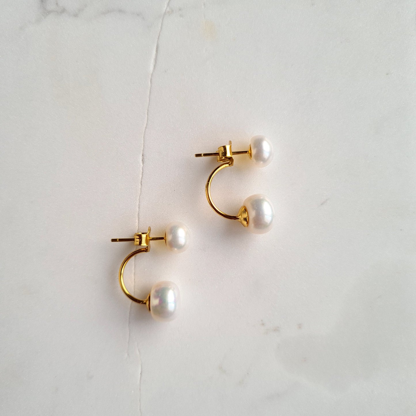 Double Fresh Water Pearl Ear Stud