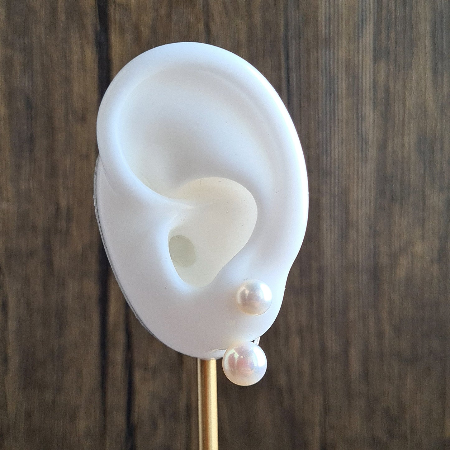 Double Fresh Water Pearl Ear Stud