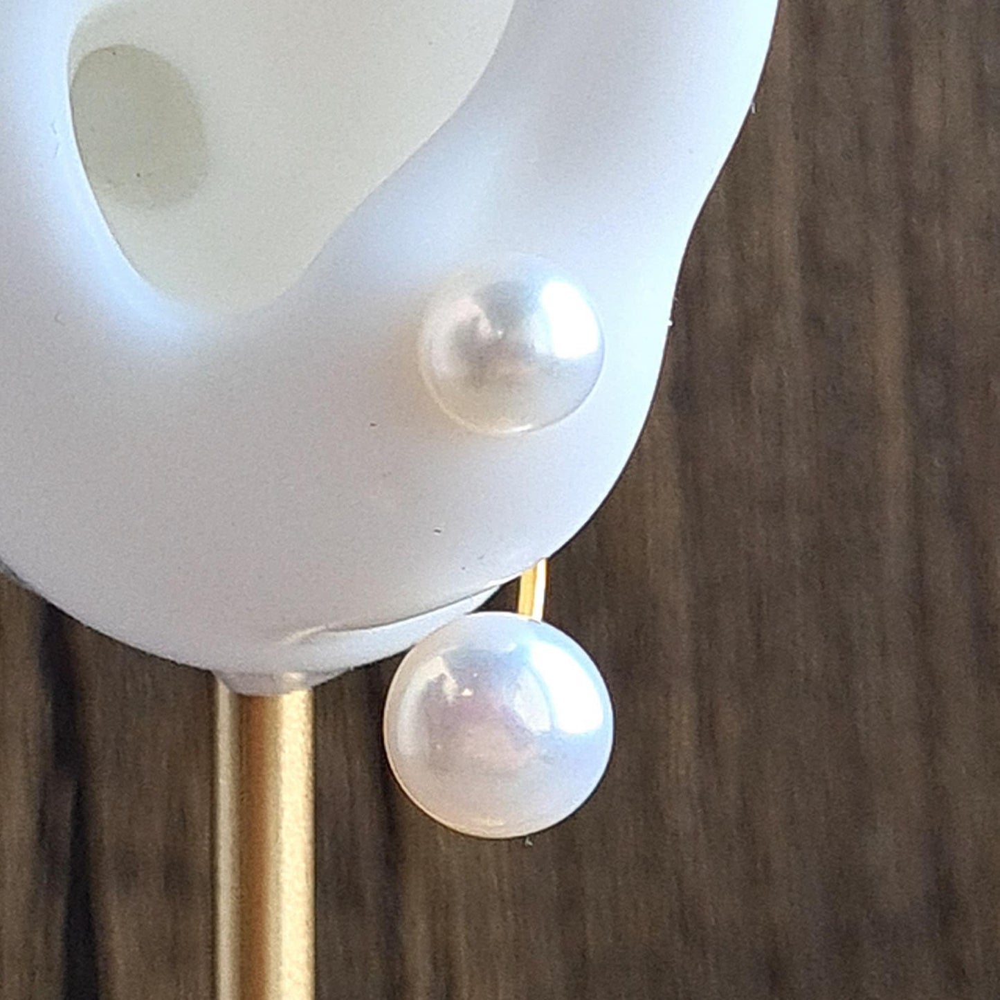 Double Fresh Water Pearl Ear Stud
