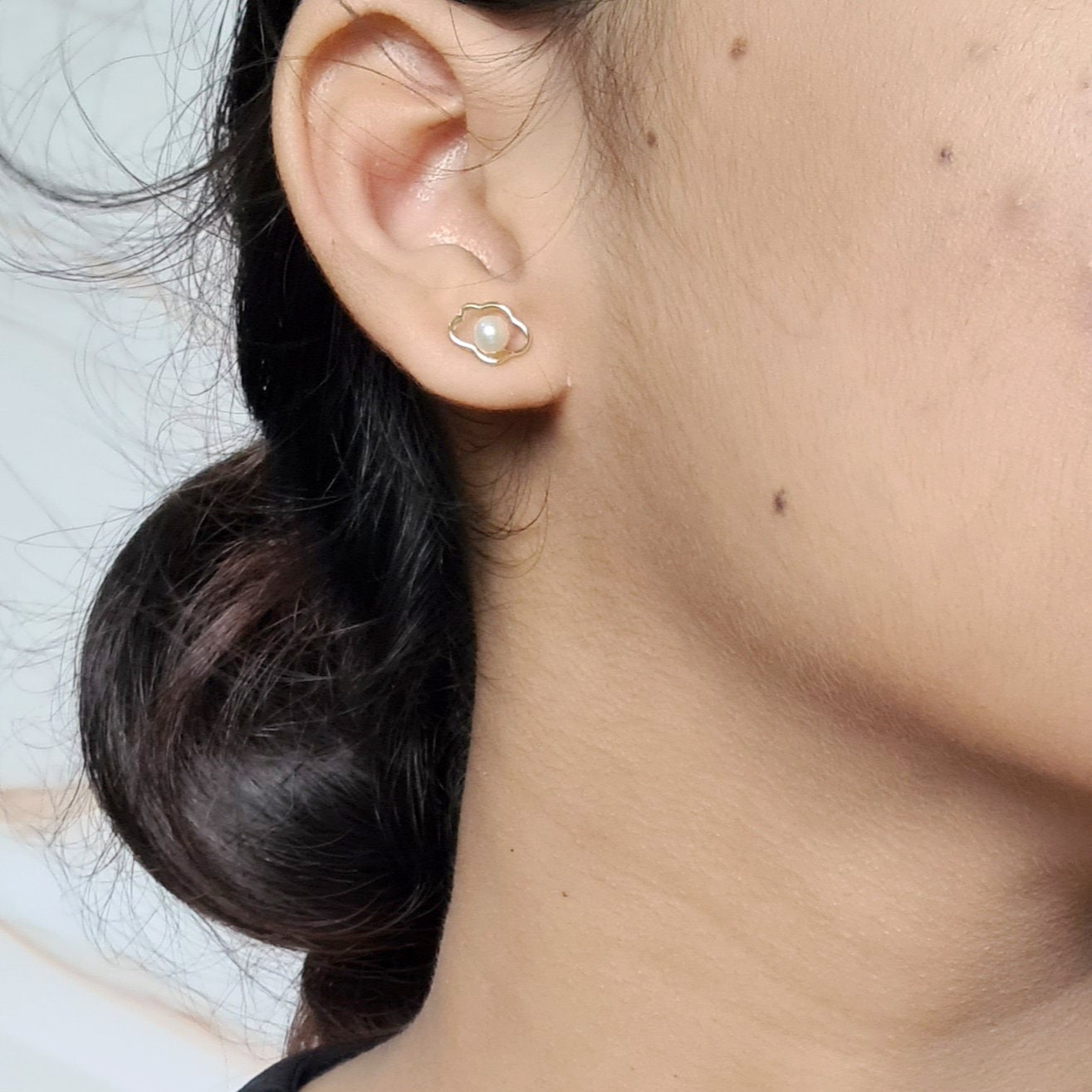 Cloud & Lightning Vermeil (S925) with AAA Fresh Water Pearl Stud