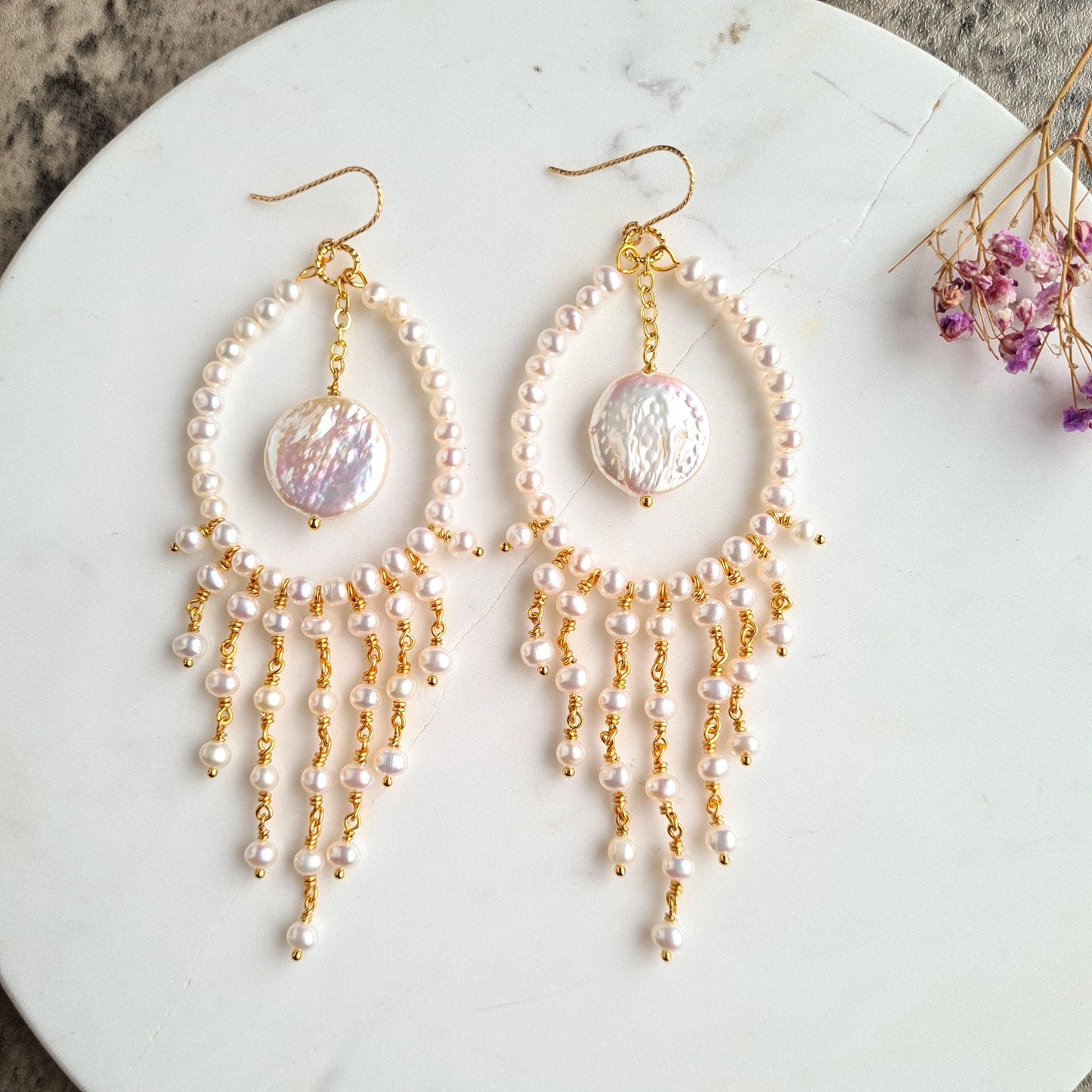 Fresh Water Pearl Chandelier Earrings