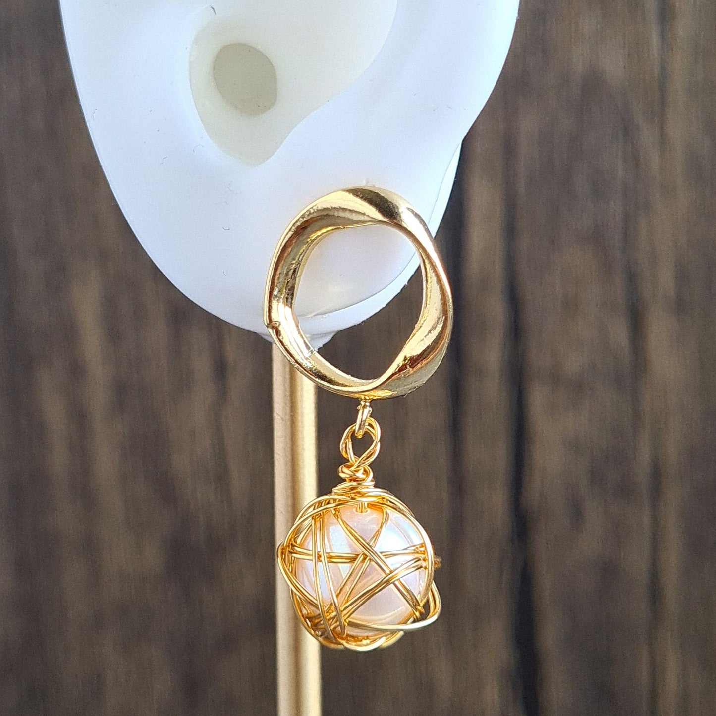 Fresh Water Pearl wire wrapped Earrings