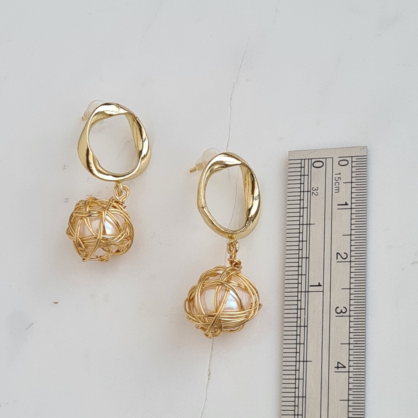 Fresh Water Pearl wire wrapped Earrings