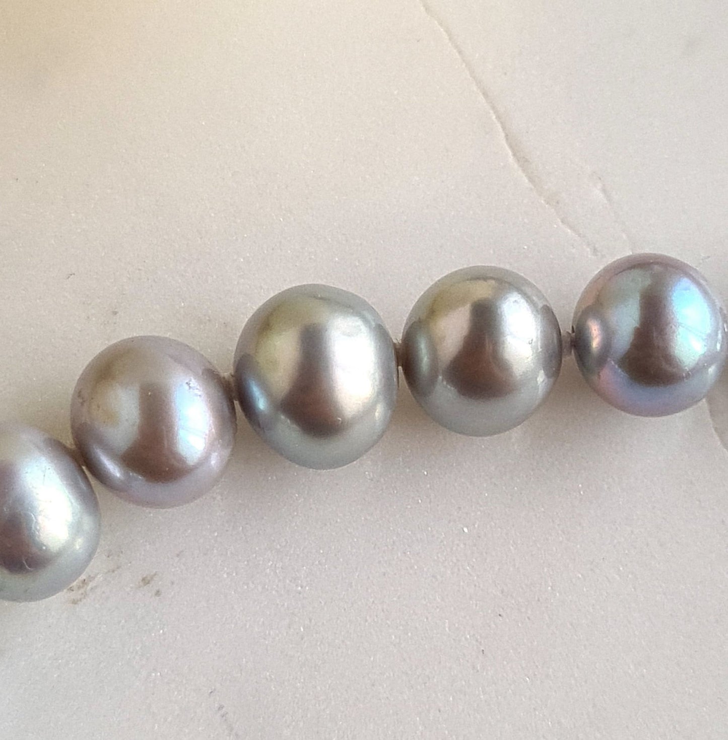 Silver Grayish Bluish Fresh Water Pearl Necklace