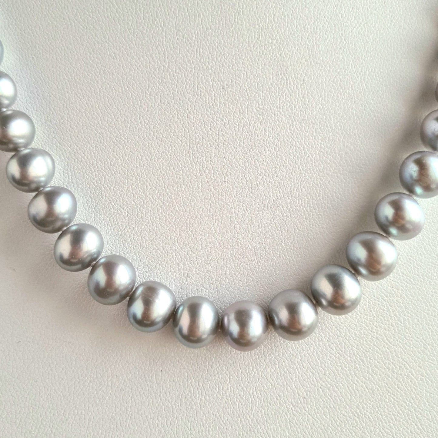Silver Grayish Bluish Fresh Water Pearl Necklace