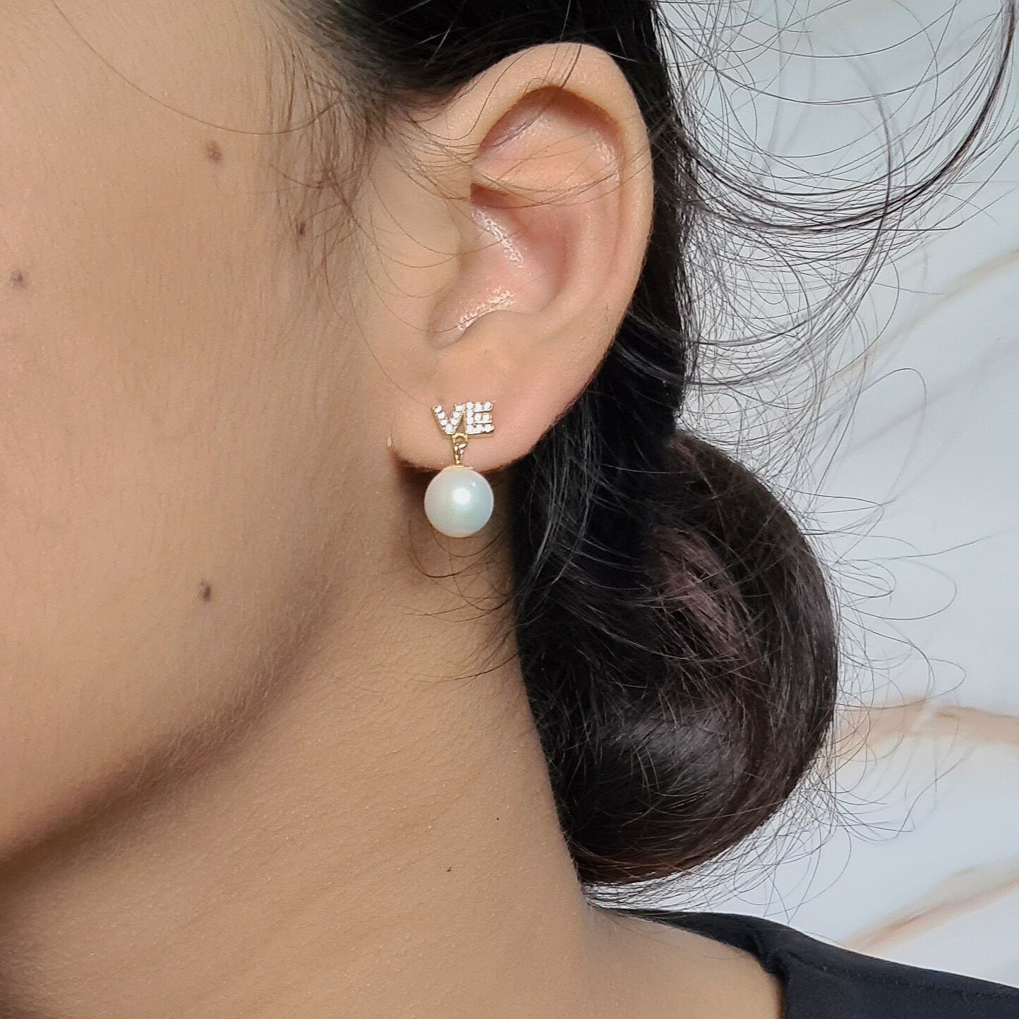 LOVE Vermeil (S925) with AAA Fresh Water Pearl Stud