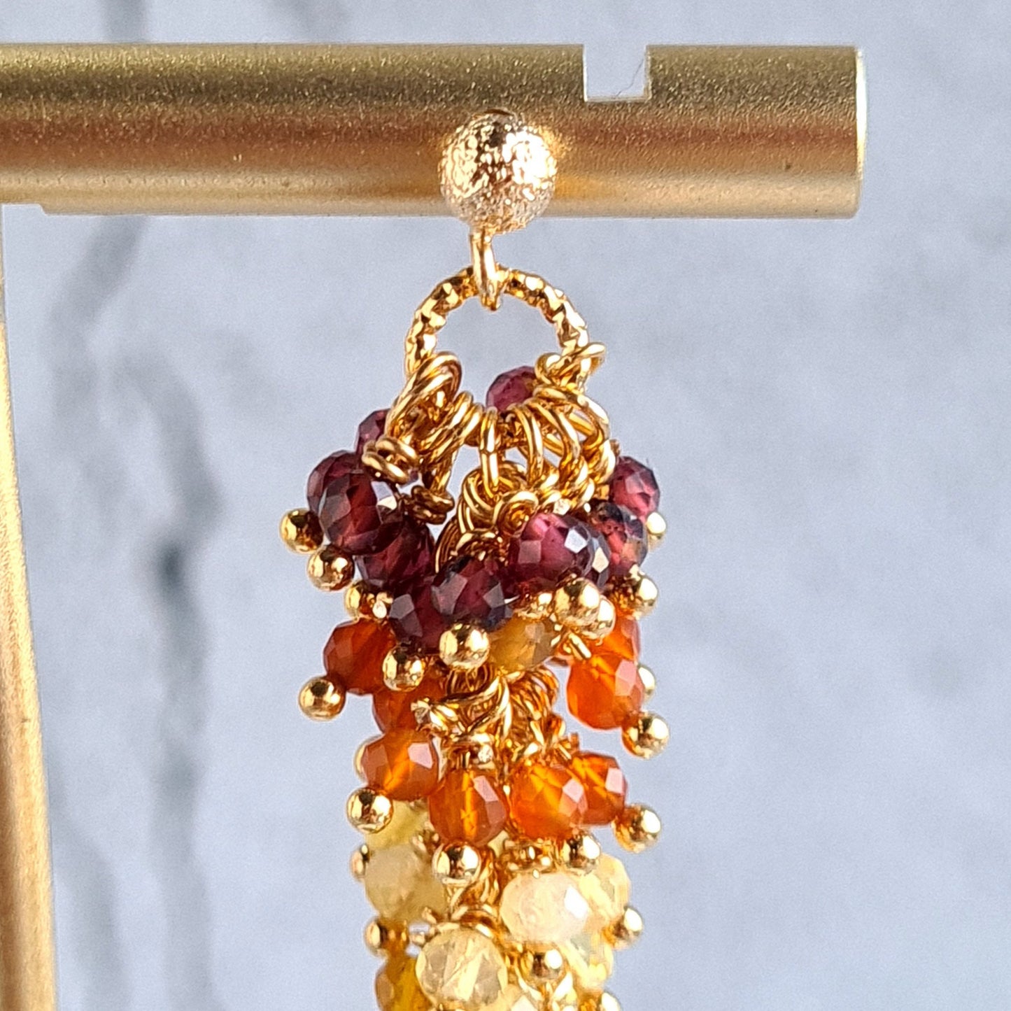 Rainbow Gemstone Cluster Earrings