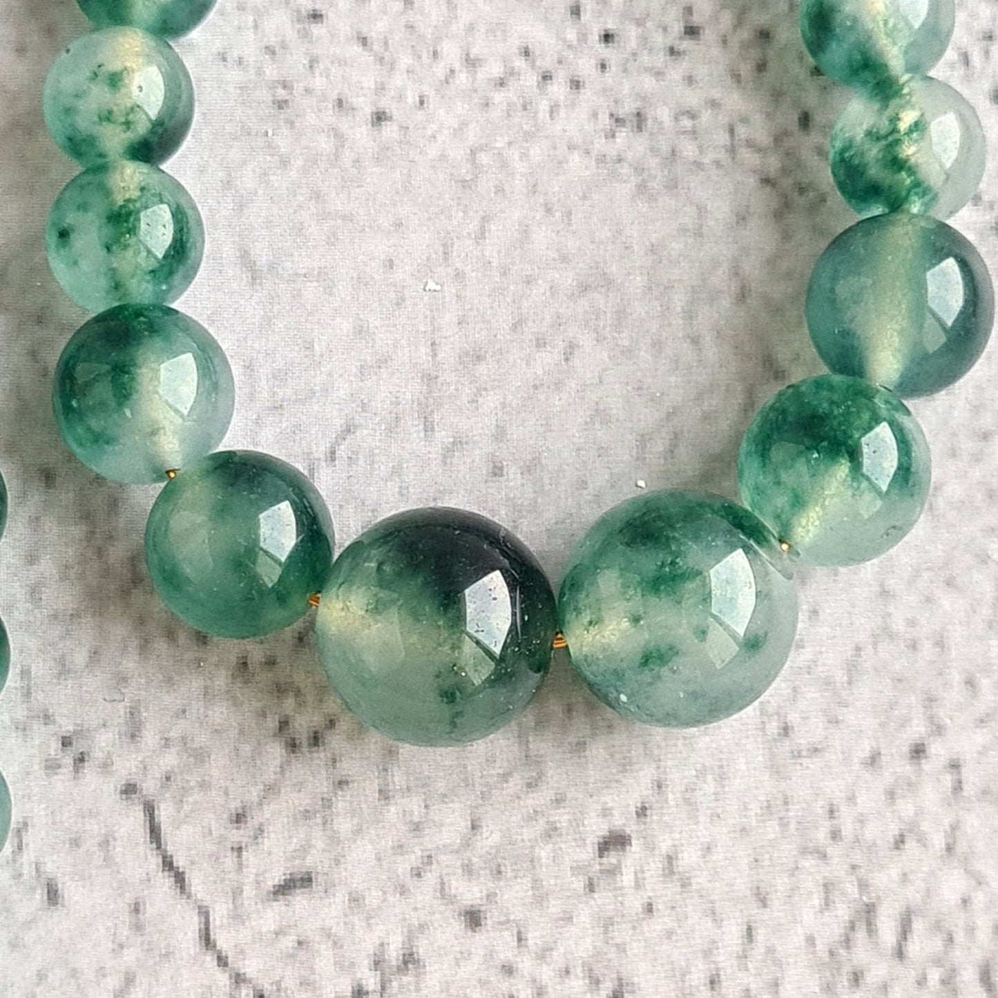 Jade Green Chalcedony Gradual tear Drop Hoop