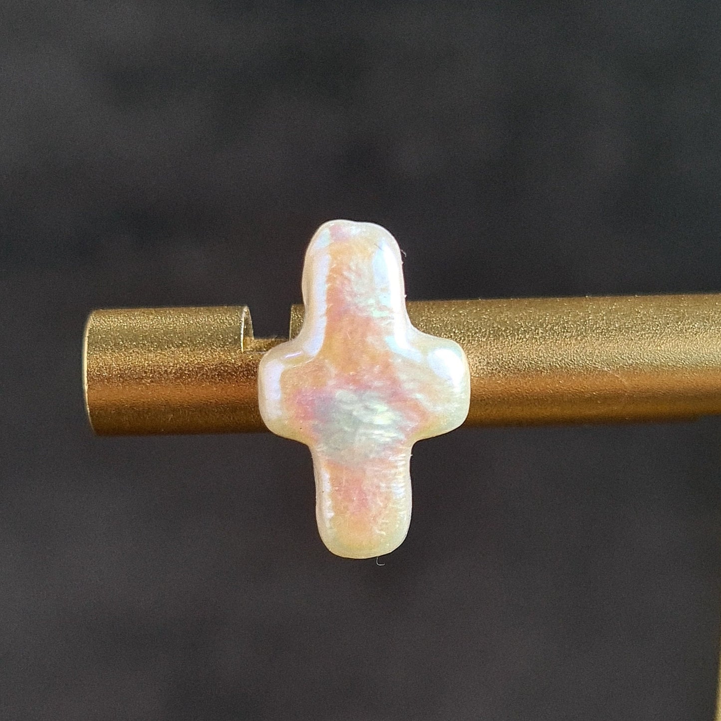 Fresh Water pearl Cross with S 925 silver Ear Stud