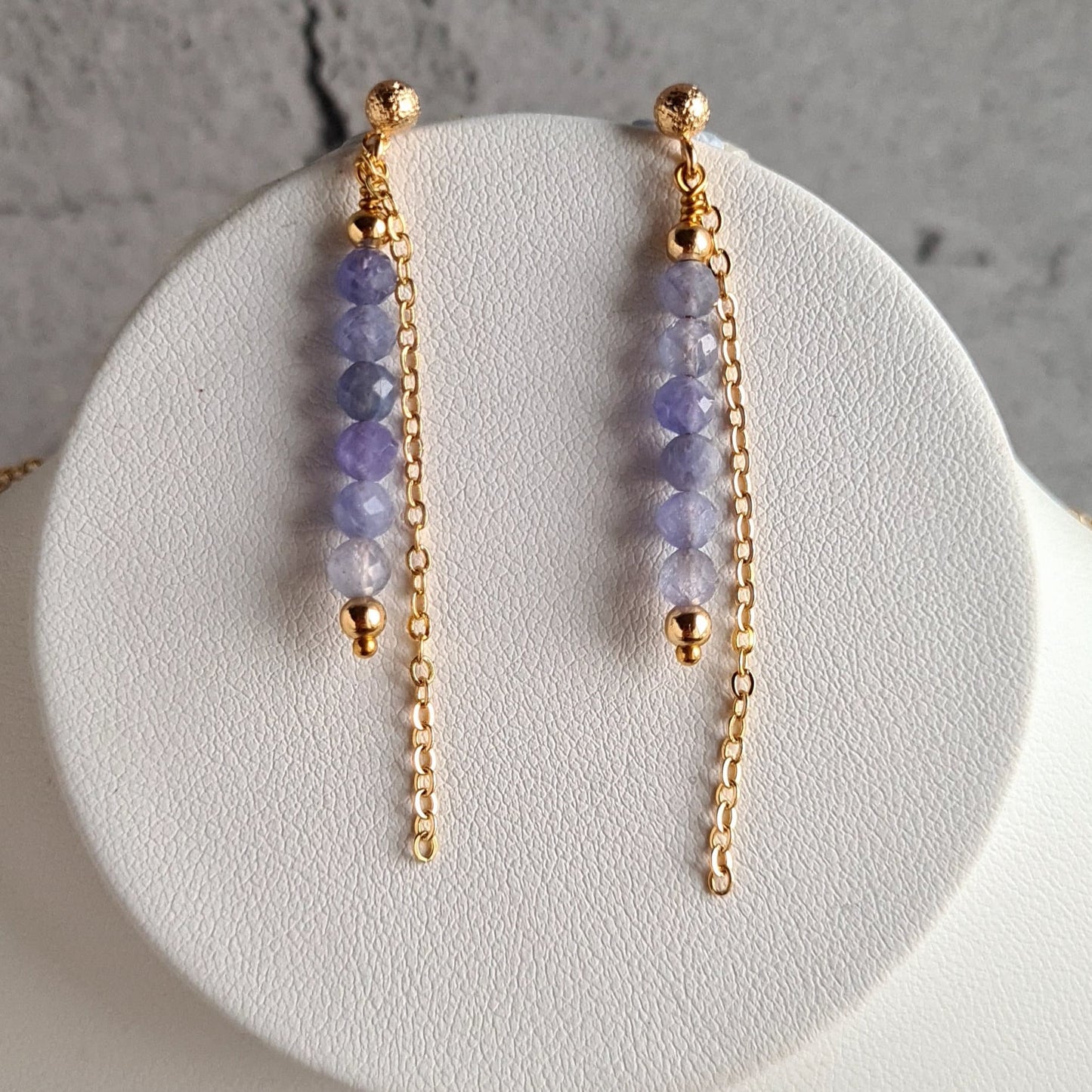 Bar Earrings - Gemstone - Ruby, Amethyst, Tanzanite, Jade, Golden Obsidian