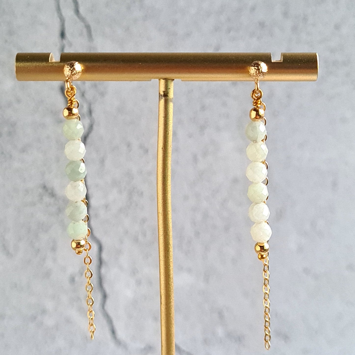 Bar Earrings - Gemstone - Ruby, Amethyst, Tanzanite, Jade, Golden Obsidian