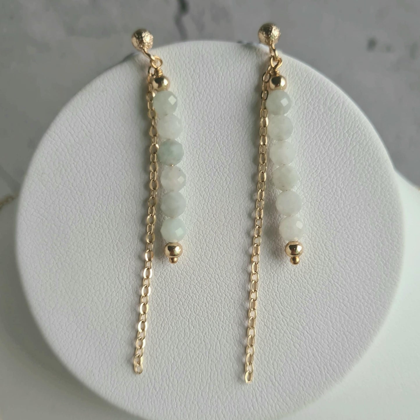 Bar Earrings - Gemstone - Ruby, Amethyst, Tanzanite, Jade, Golden Obsidian