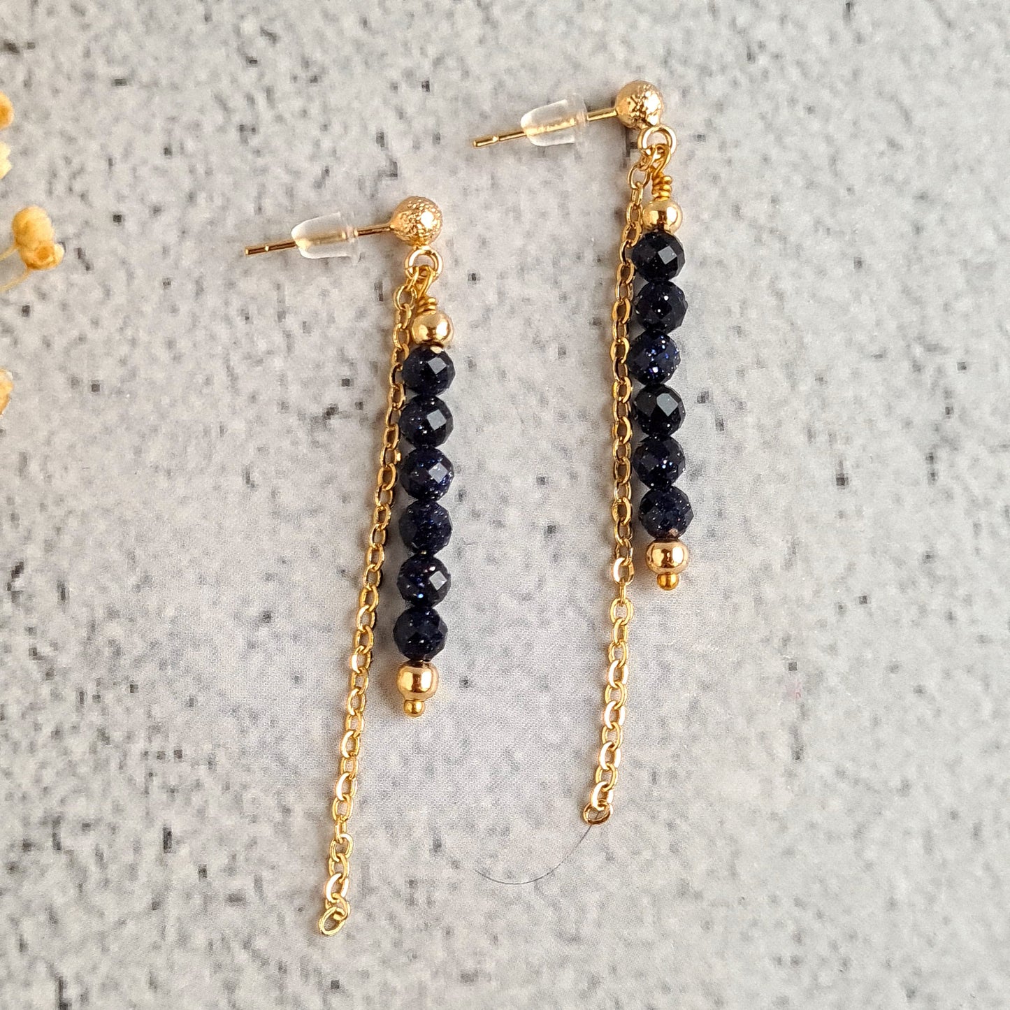 Bar Earrings - Gemstone - Ruby, Amethyst, Tanzanite, Jade, Golden Obsidian