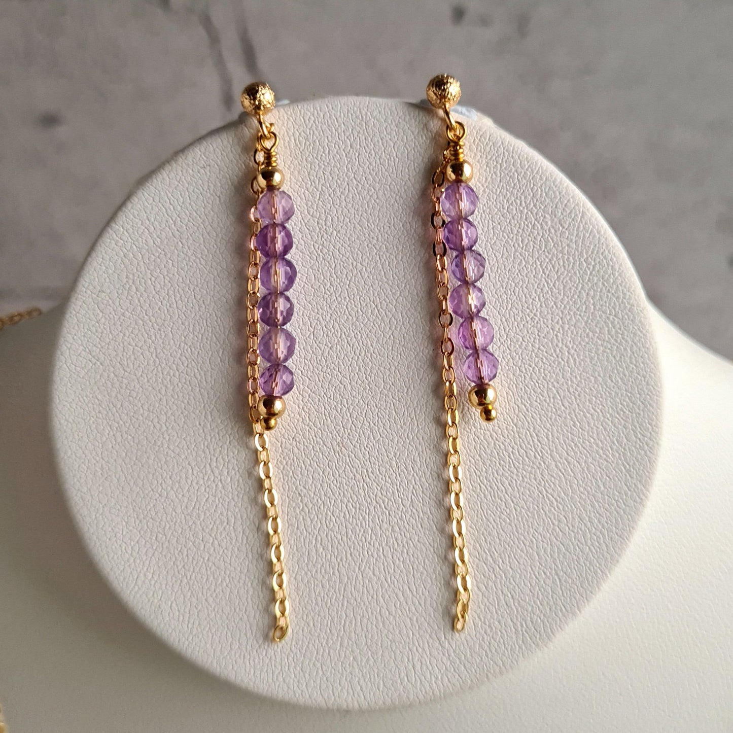 Bar Earrings - Gemstone - Ruby, Amethyst, Tanzanite, Jade, Golden Obsidian