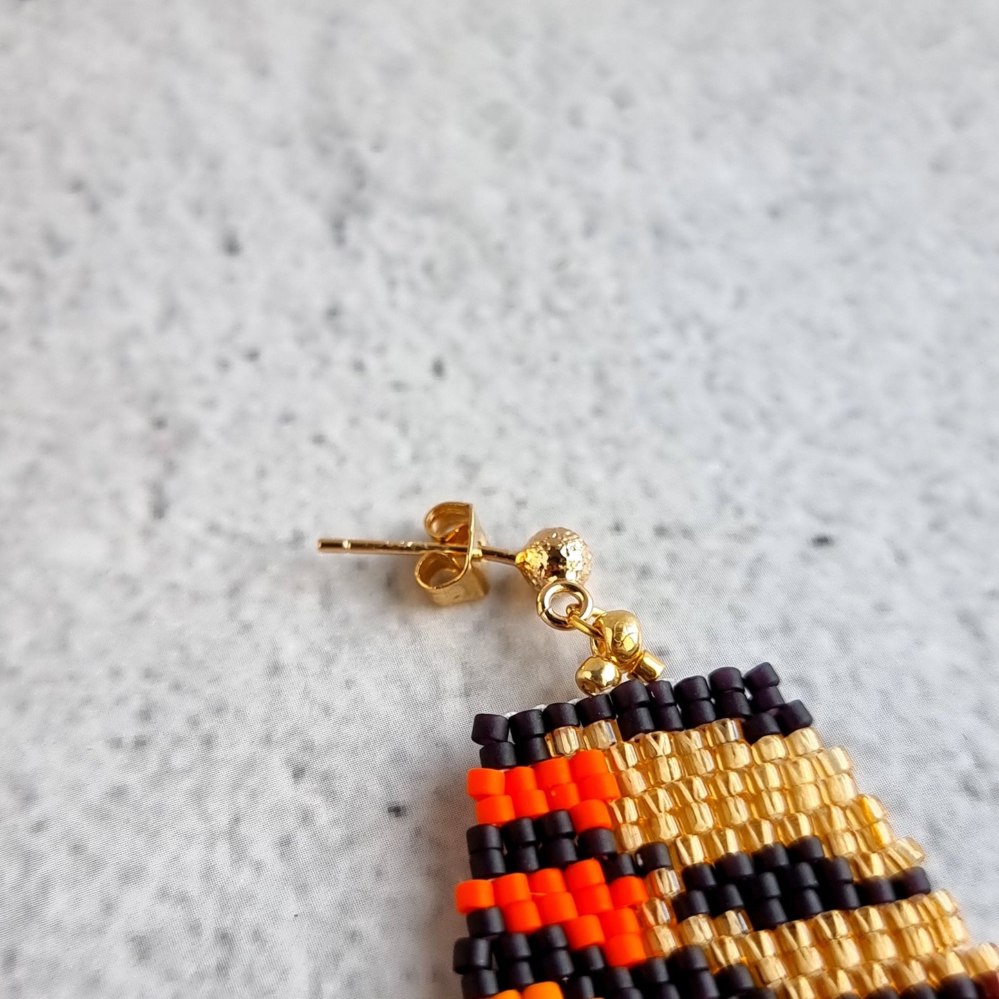 Tiger Skin Pattern- Shoulder Grazer- Fringe Earrings