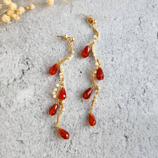 Vine Gemstone - Carnelian with Jade