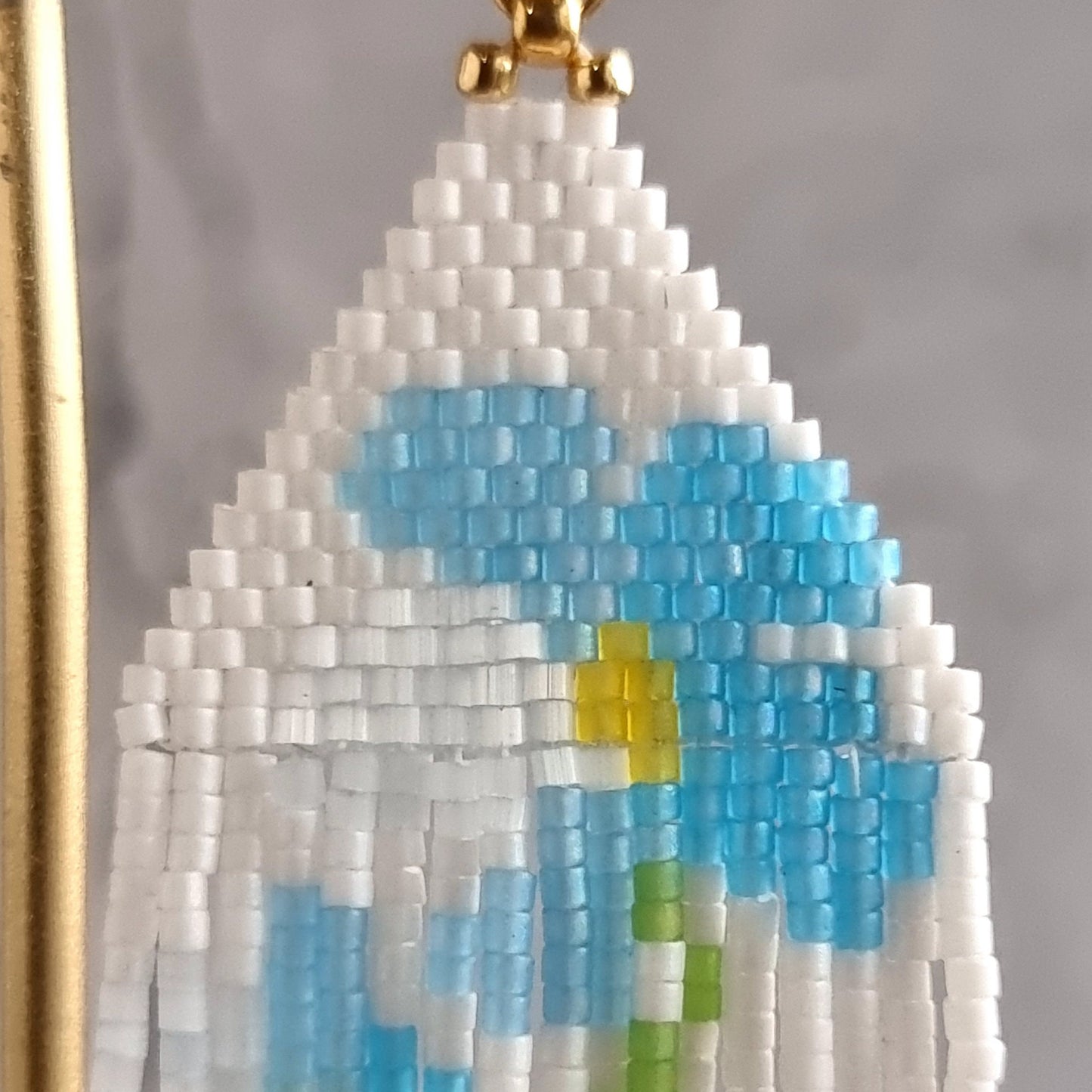Forget Me Not - Shoulder Grazer- Fringe Earrings - White Background