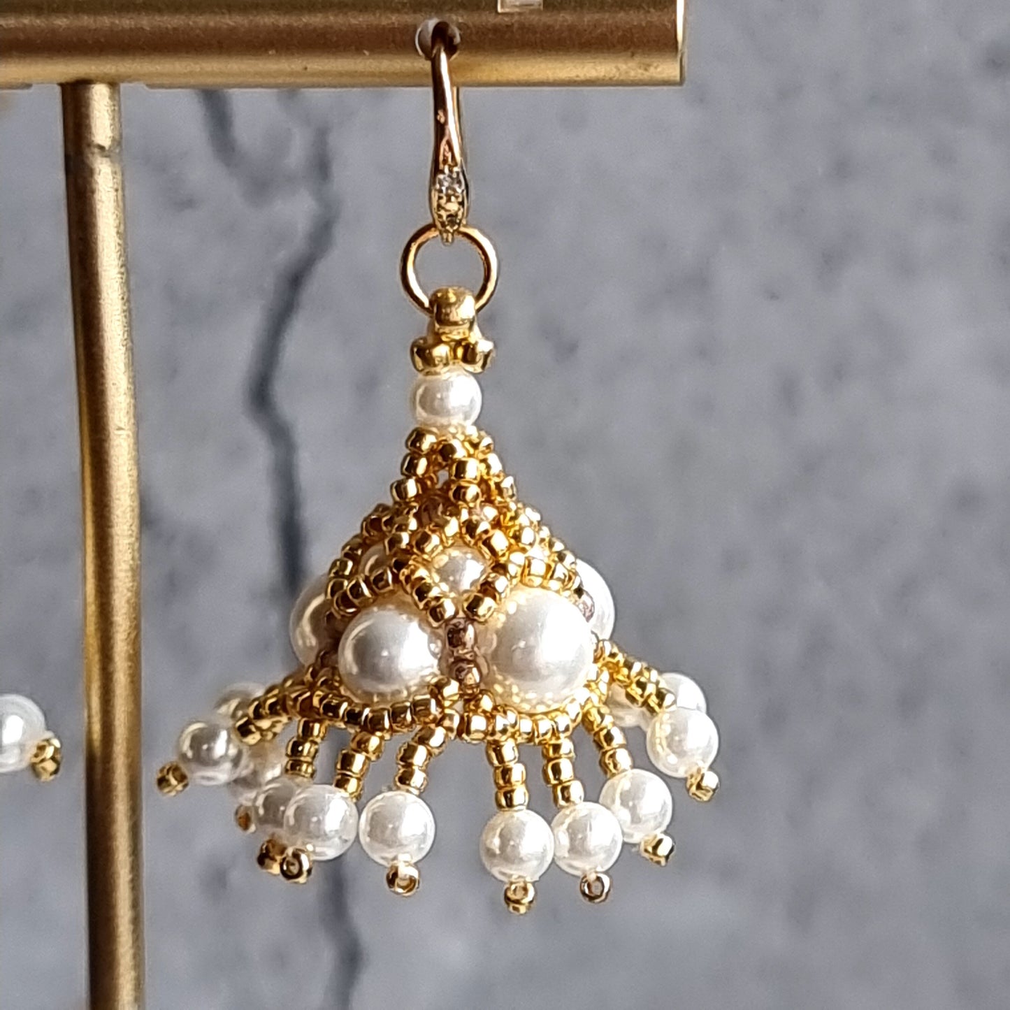 Moher of Pearl Jhumka Style Earrings